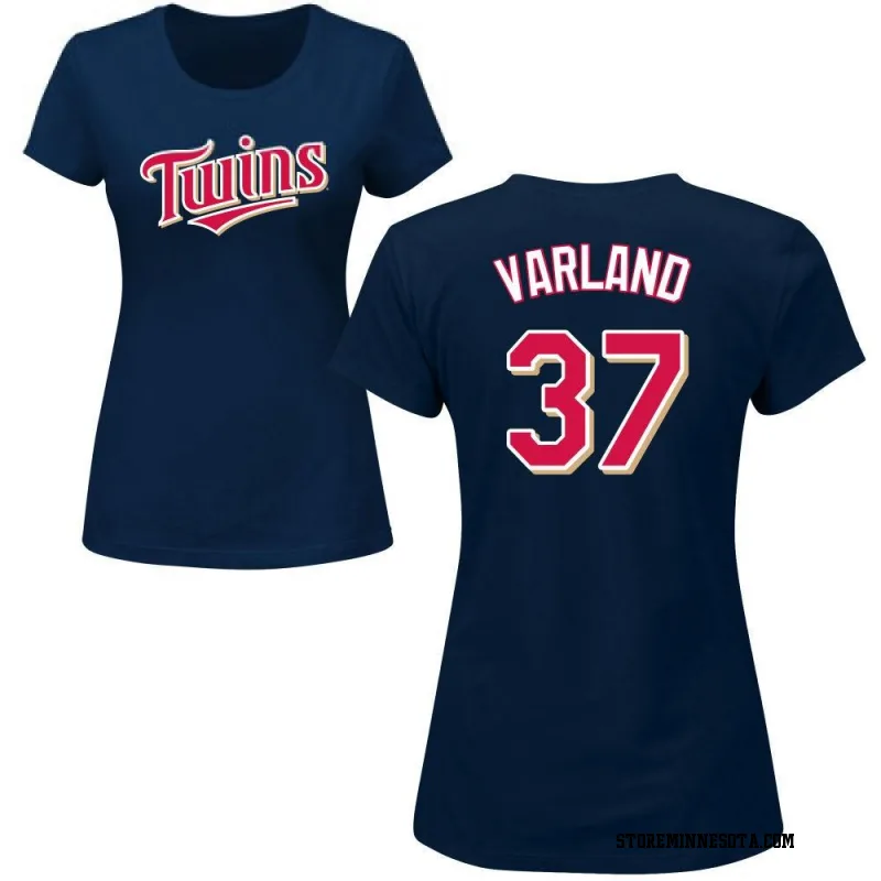 Navy Women's Louie Varland Minnesota Twins Roster Name & Number T-Shirt