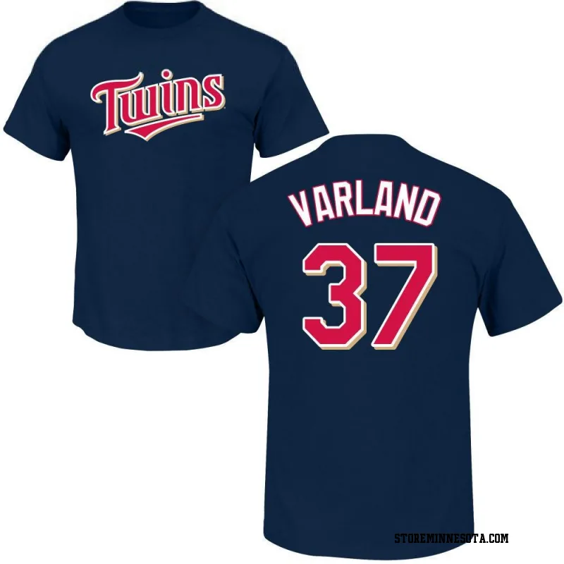 Navy Youth Louie Varland Minnesota Twins Roster Name & Number T-Shirt